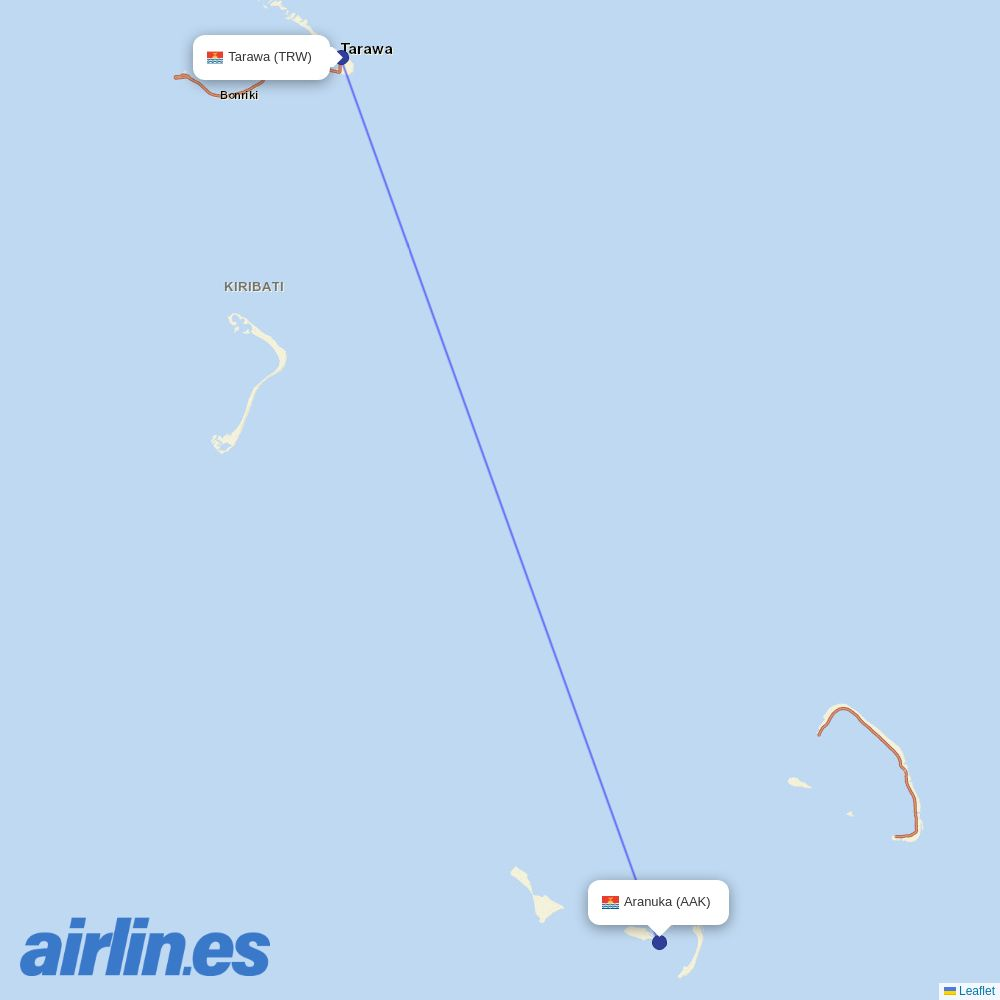 Air Kiribati at AAK route map