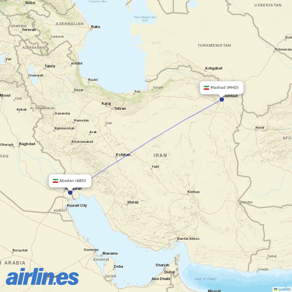 Sepehran at ABD route map