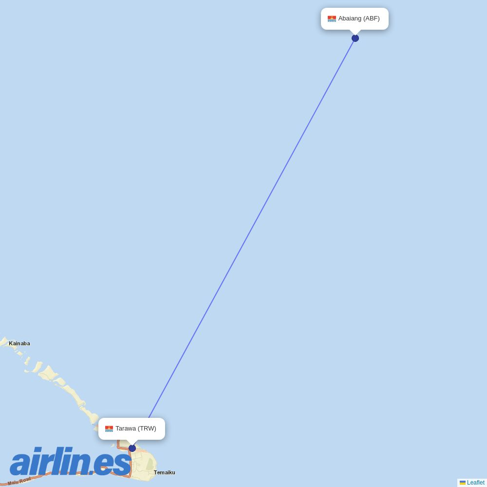 Air Kiribati at ABF route map