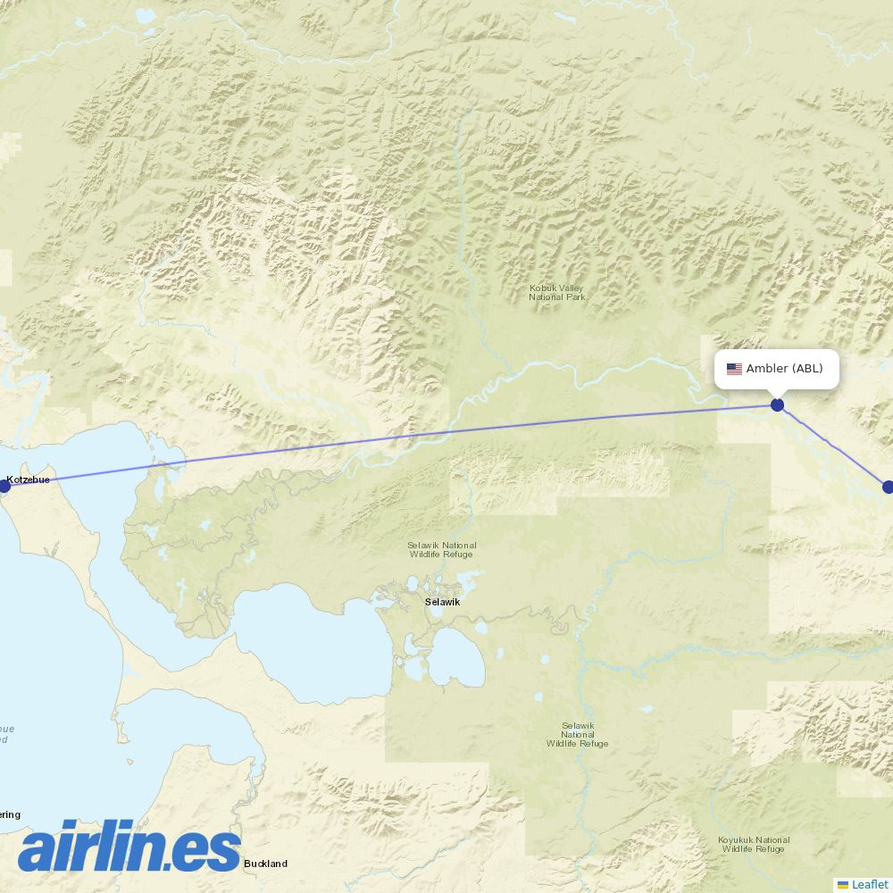 Easy Fly Express from Ambler Airport destination map