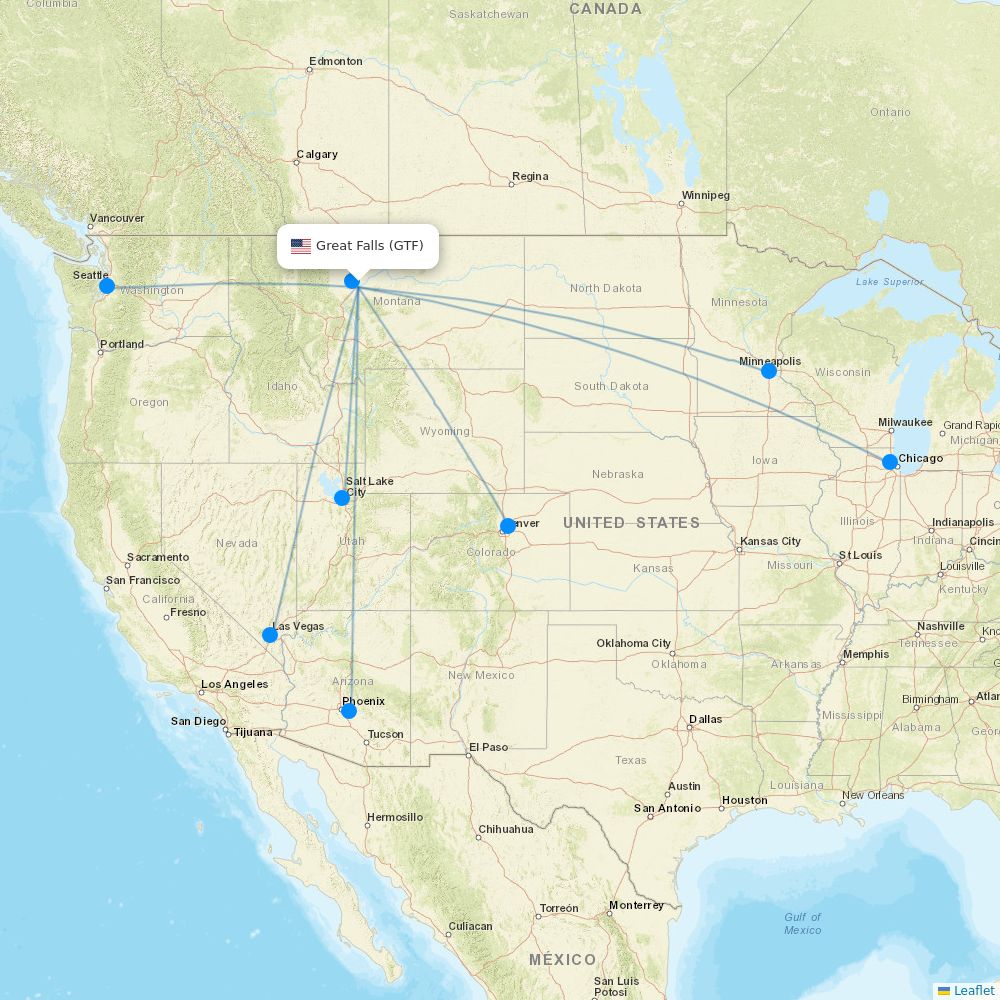 Advanced Air at ABQ route map