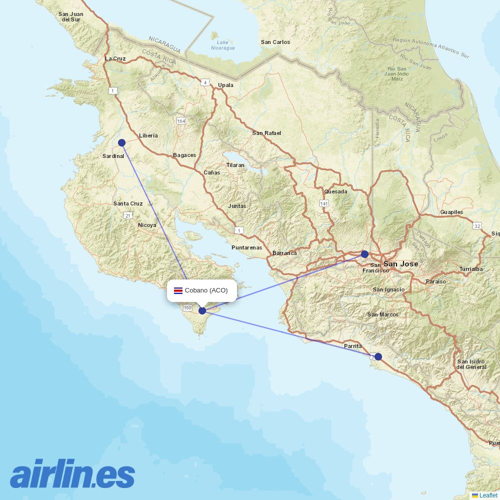 SANSA at ACO route map
