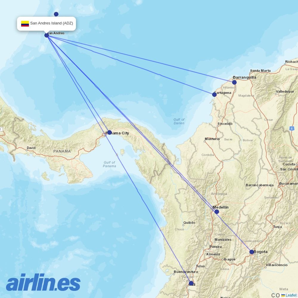 JetSMART at ADZ route map