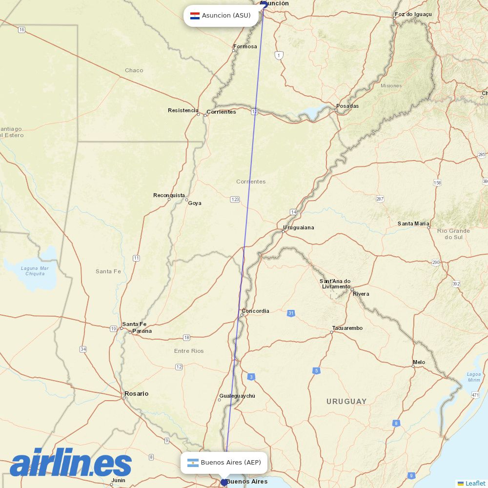 Silk Way Airlines at AEP route map