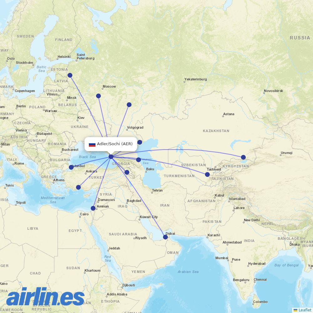 Azimuth at AER route map