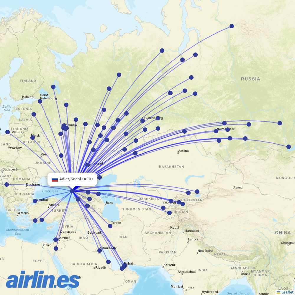 Red Wings at AER route map