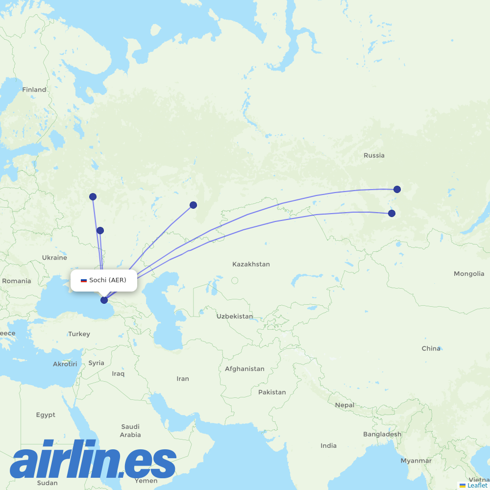 NordStar at AER route map