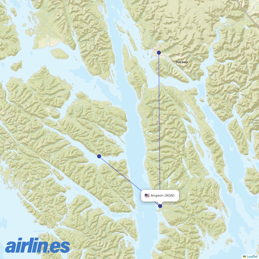 Alaska Seaplanes at AGN route map