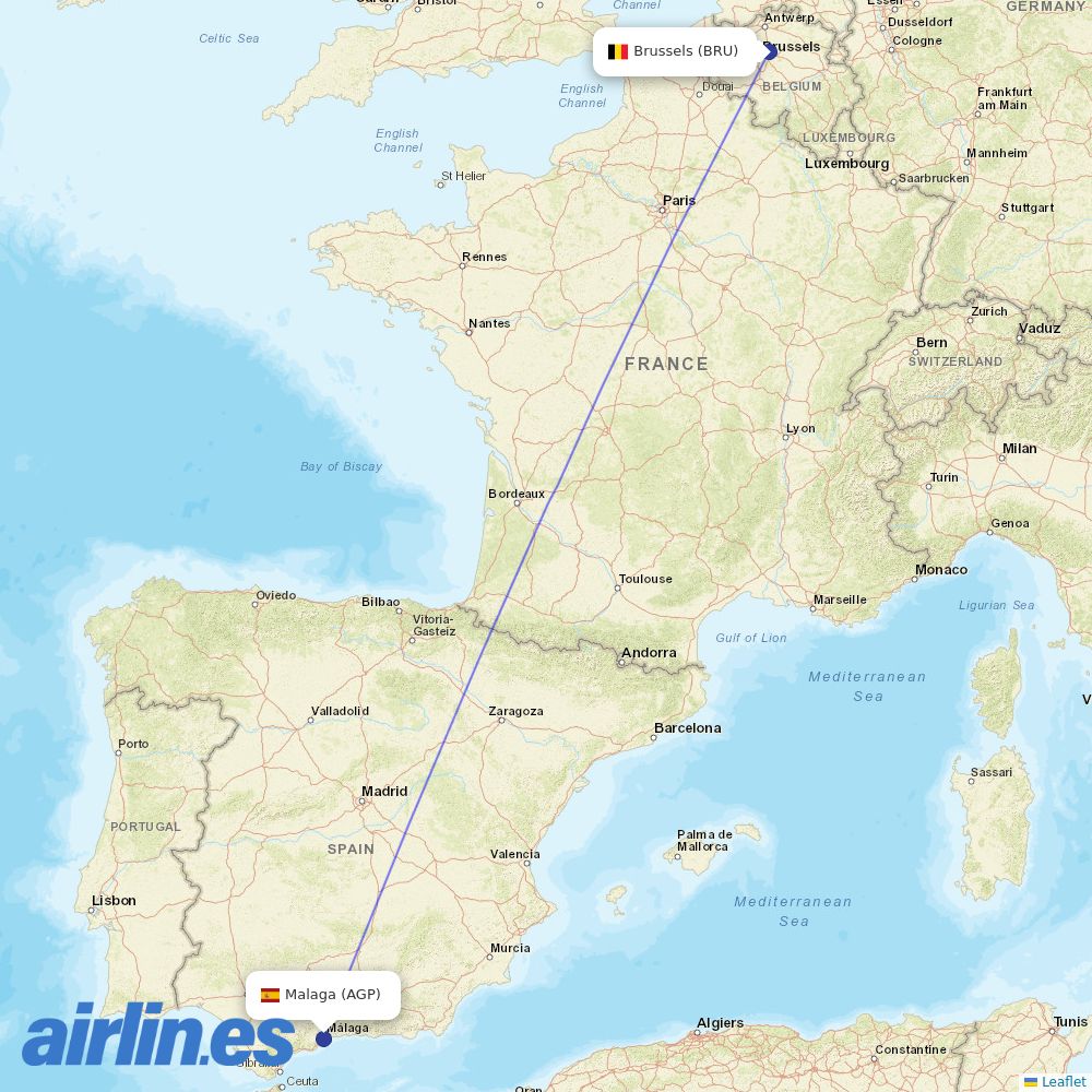 Brussels Airlines at AGP route map