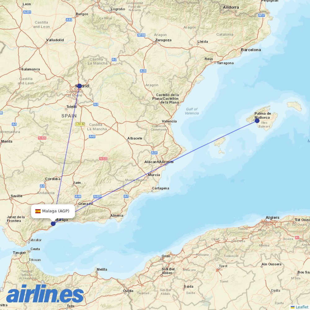 Air Europa at AGP route map