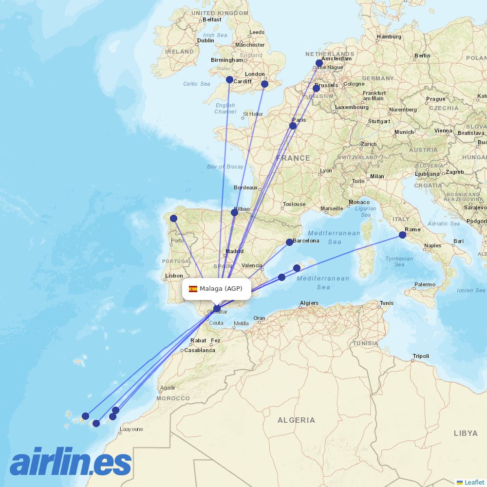 Vueling at AGP route map