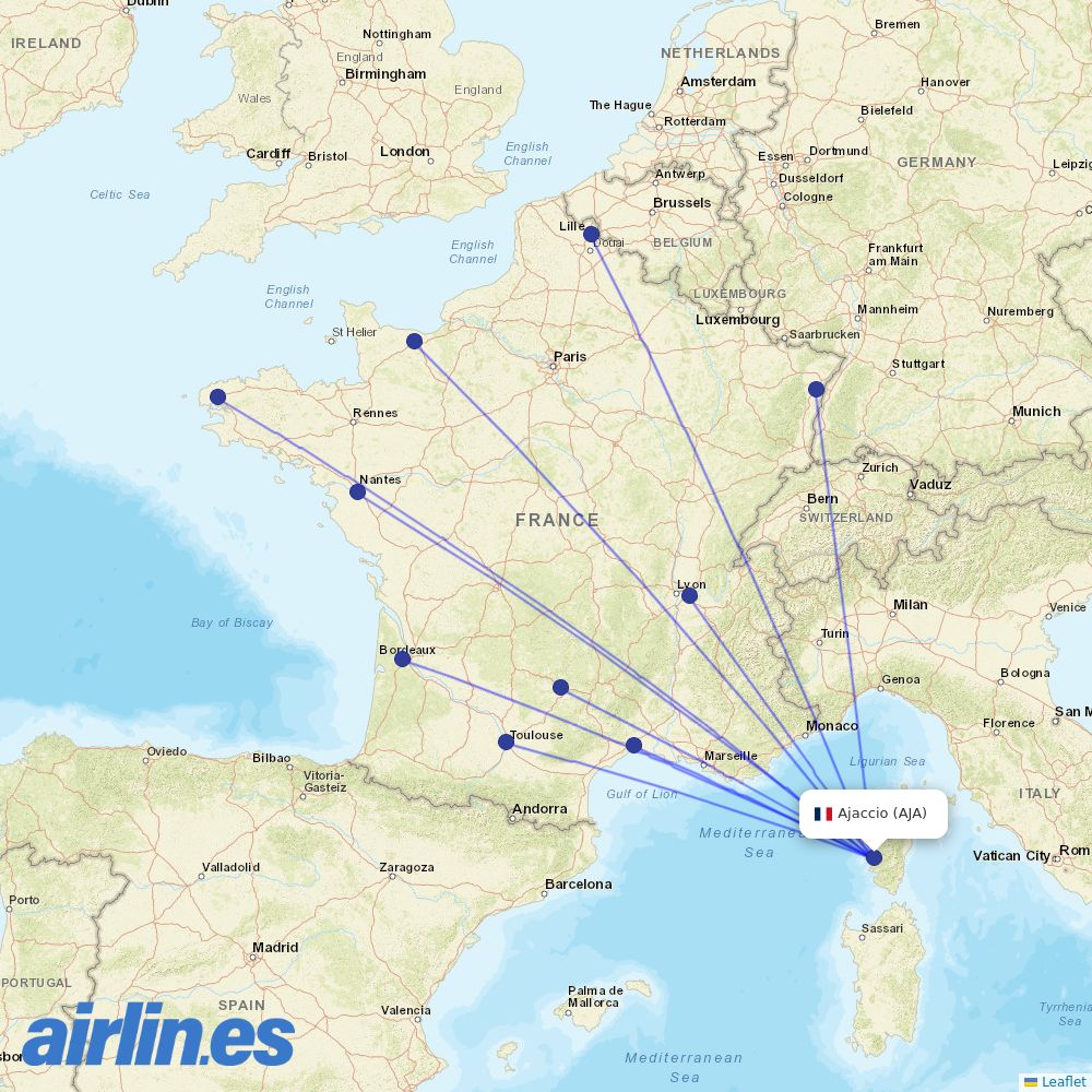 Volotea from Campo Dell Oro destination map