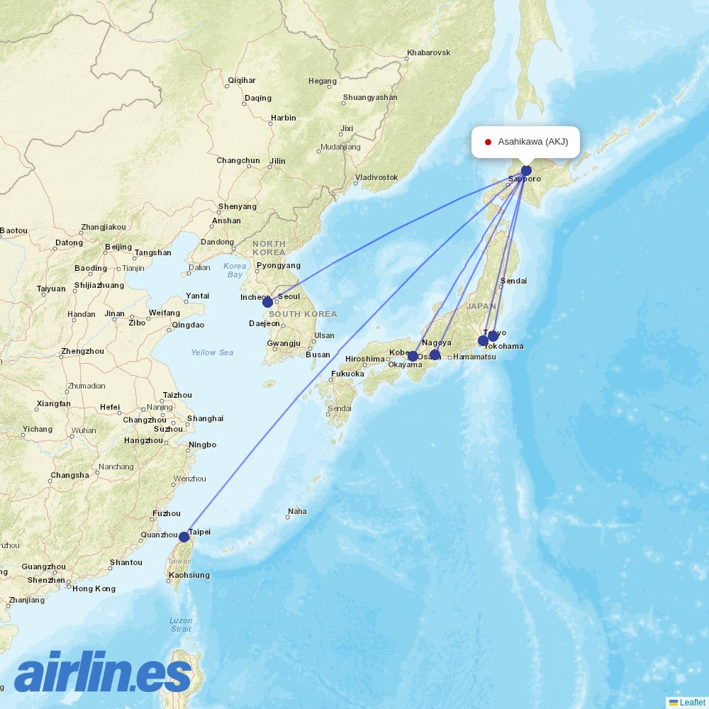 Jetstar Japan at AKJ route map