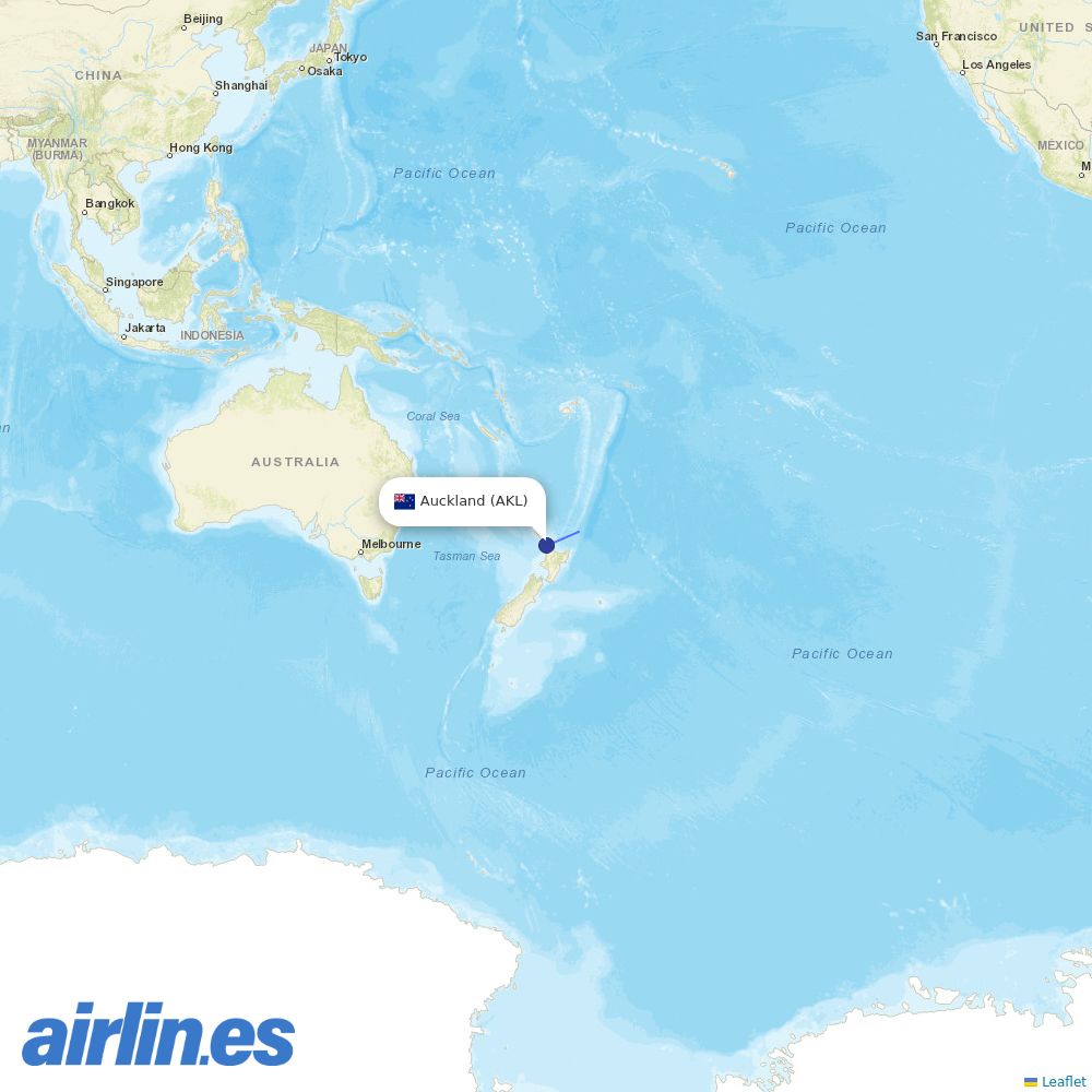 Air Tahiti Nui at AKL route map