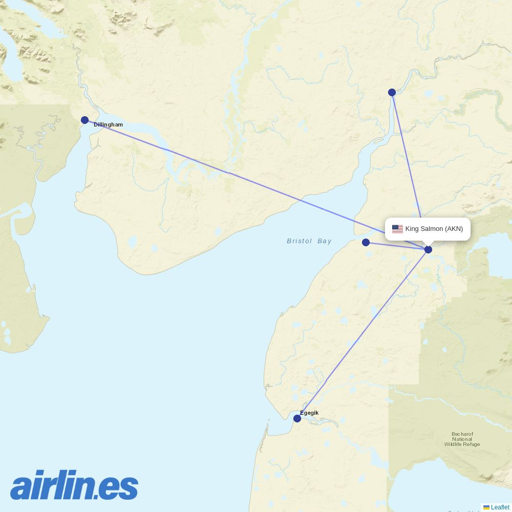 Sky Gabon from King Salmon destination map