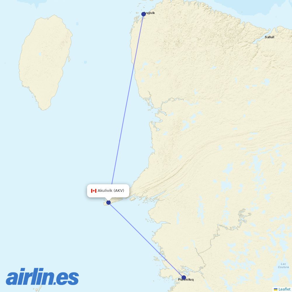 Air Inuit at AKV route map