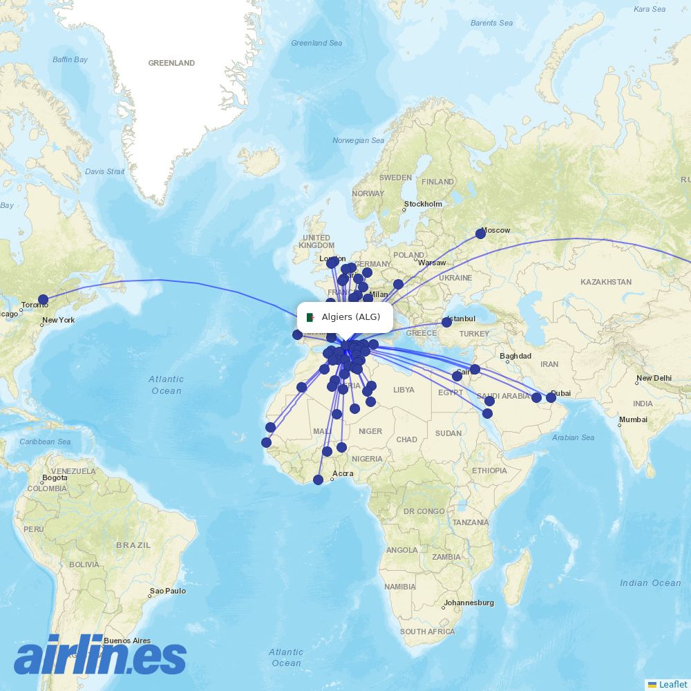 Air Algerie at ALG route map
