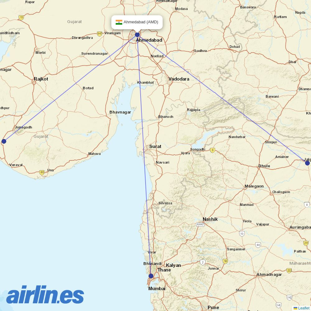 Alliance Air at AMD route map