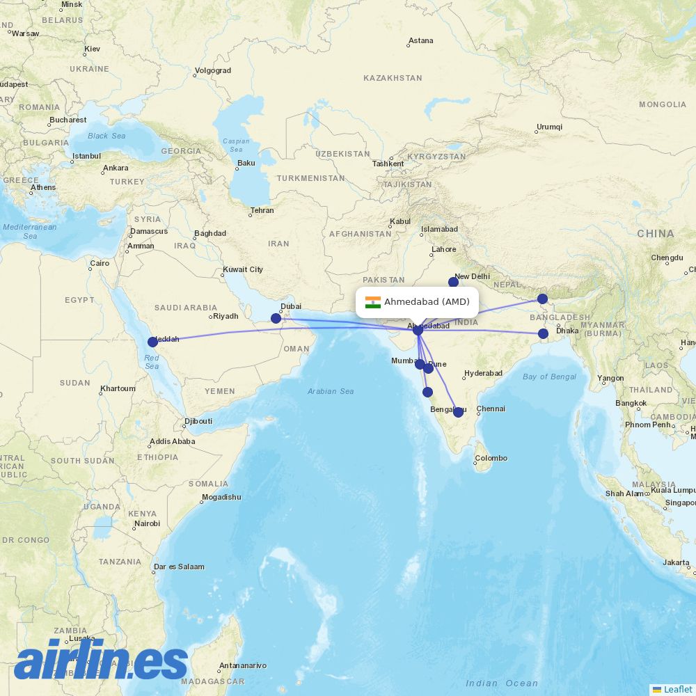 Akasa Air at AMD route map