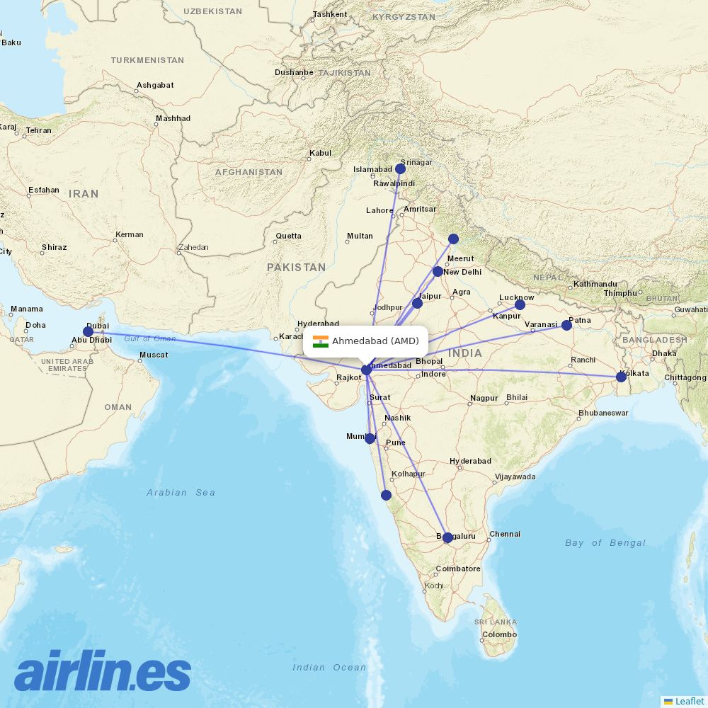 SpiceJet at AMD route map