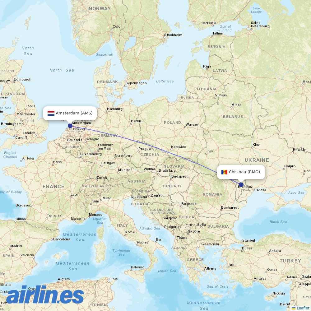 Fly One at AMS route map