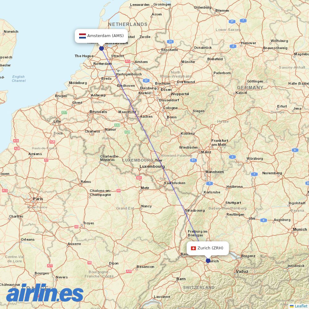 SWISS at AMS route map