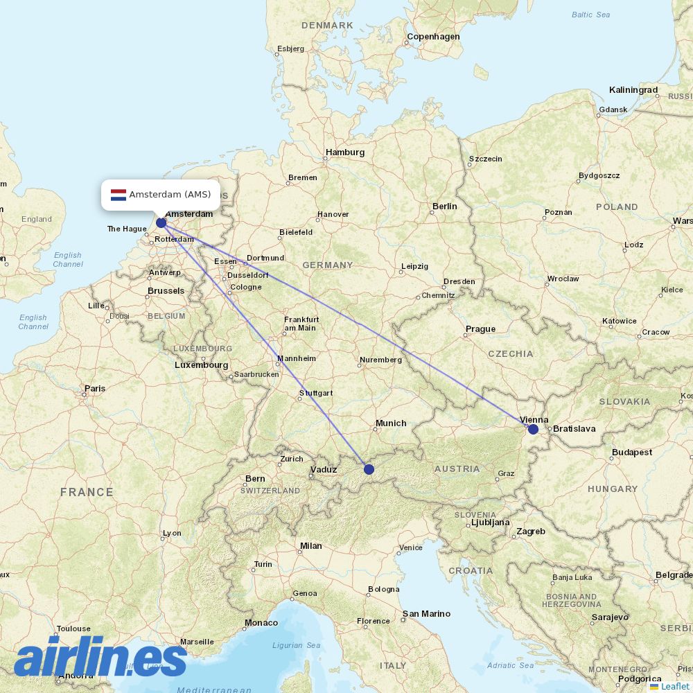 Austrian at AMS route map