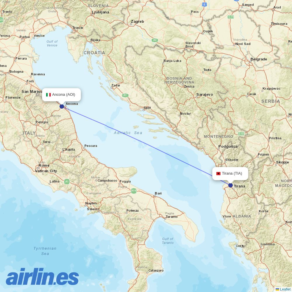 Wizz Air Malta from Falconara destination map