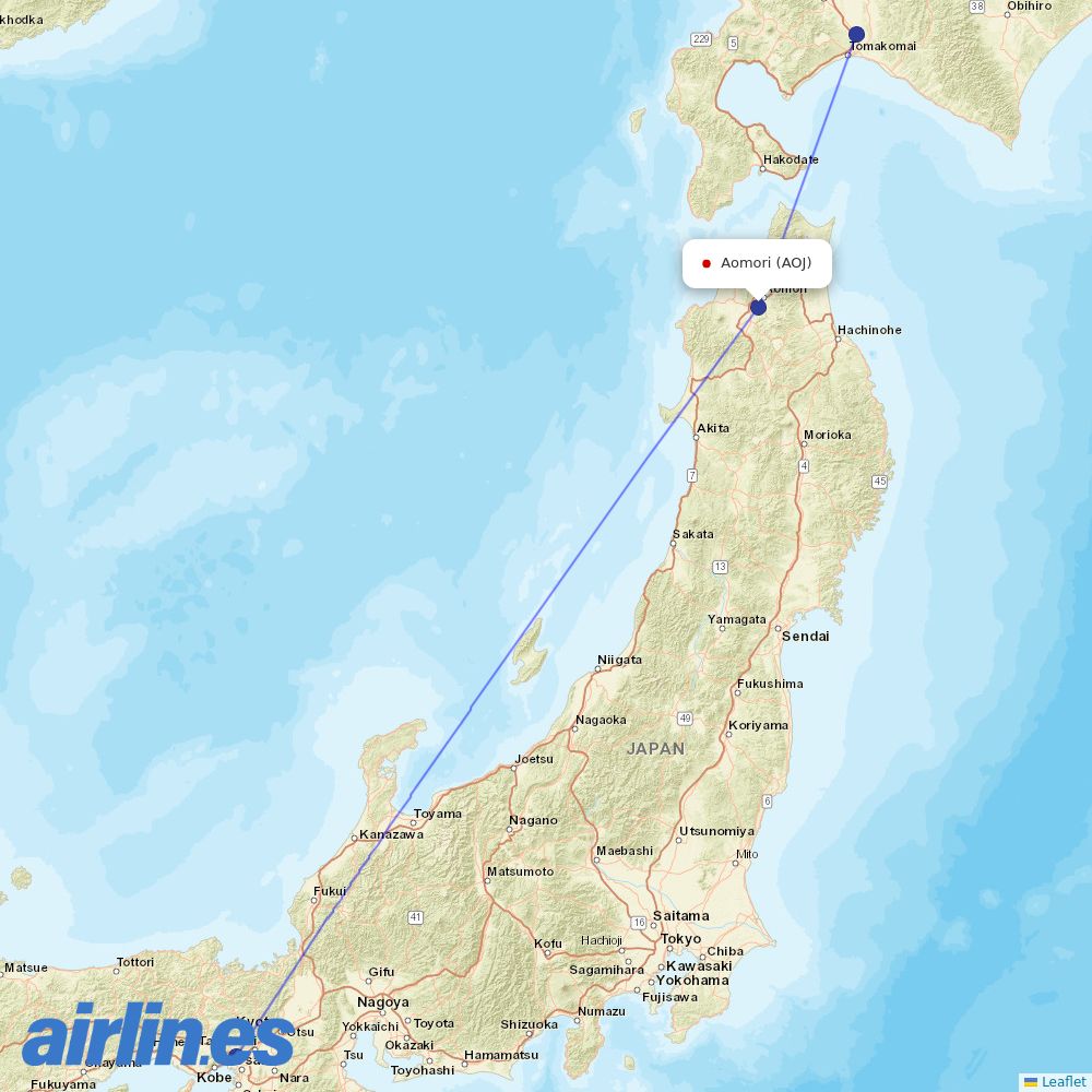 ANA from Aomori destination map