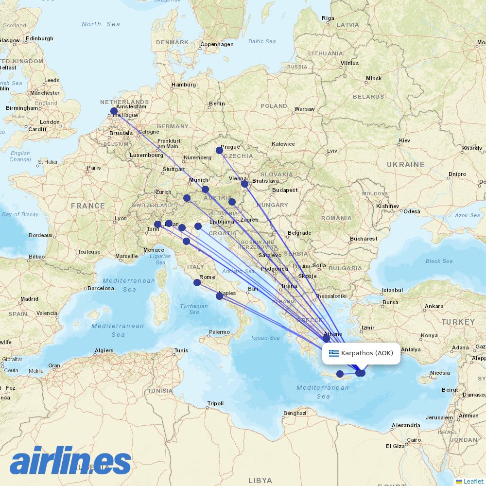 Eurowings from Karpathos destination map