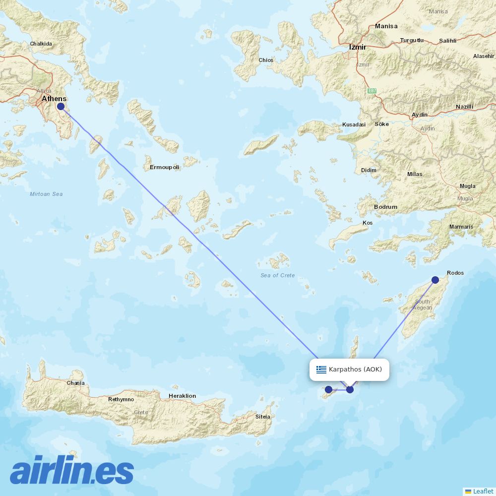 Olympic Air at AOK route map