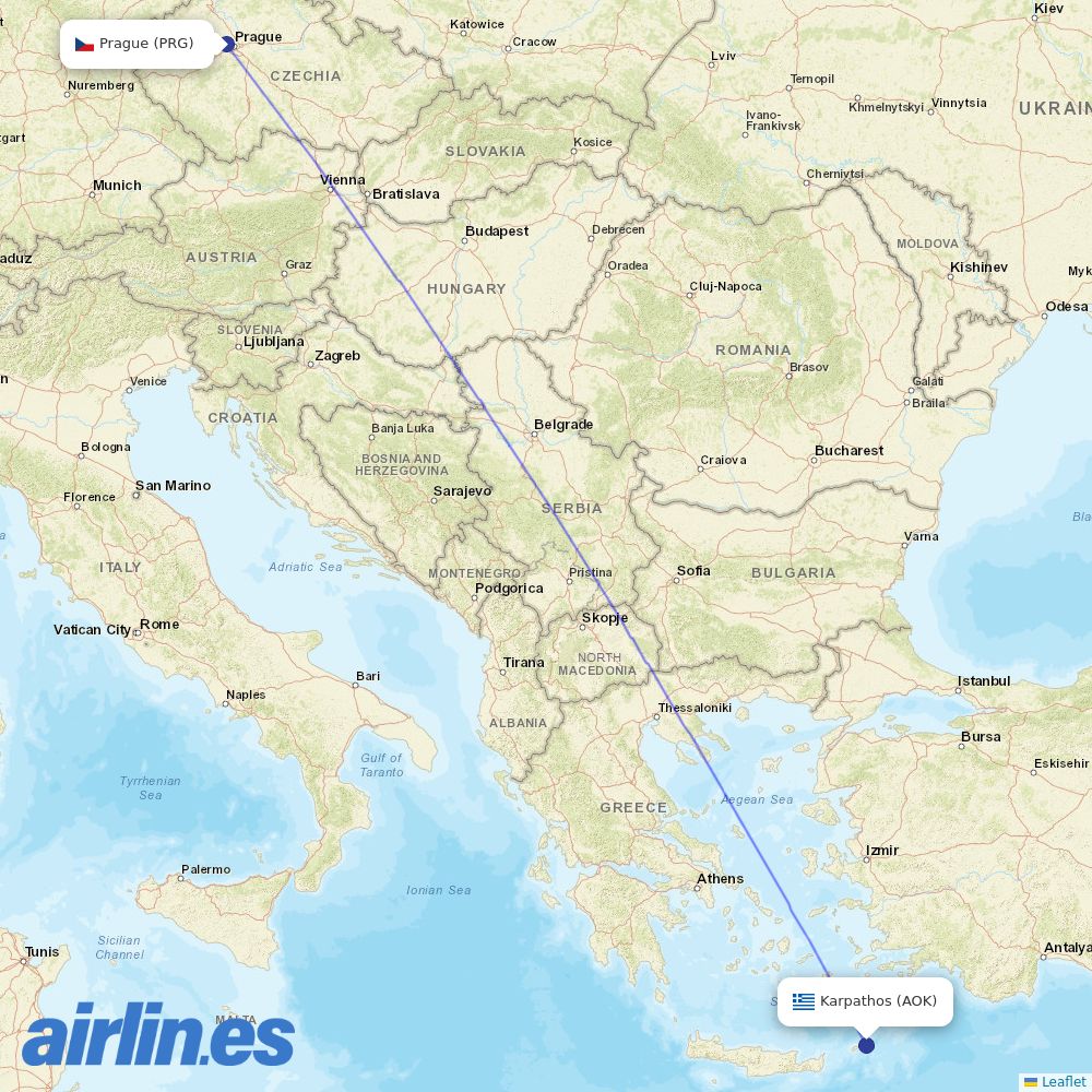 SmartWings from Karpathos destination map