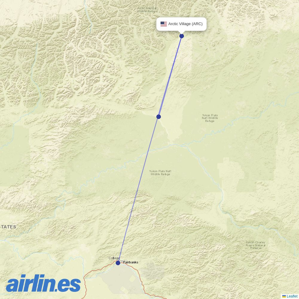 Everts Air at ARC route map