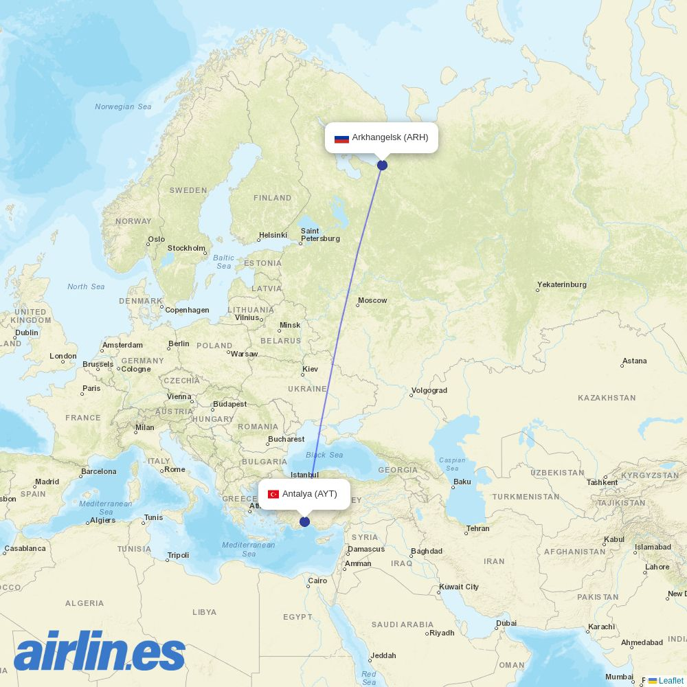 Southwind Airlines from Talagi destination map