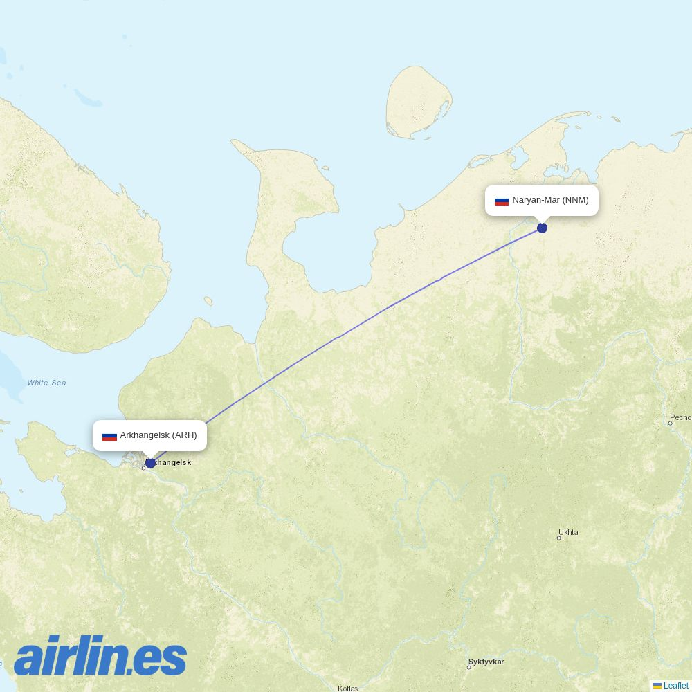 RusLine from Talagi destination map