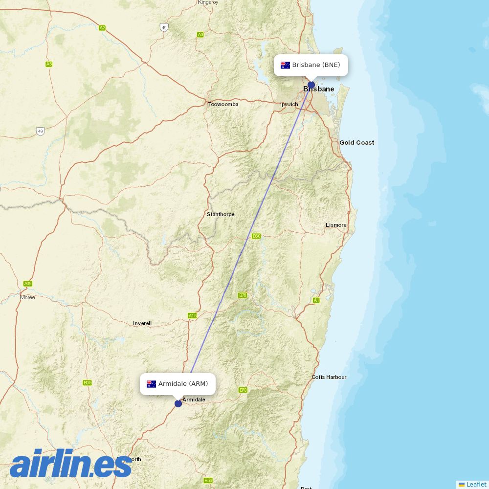 Link Airways at ARM route map