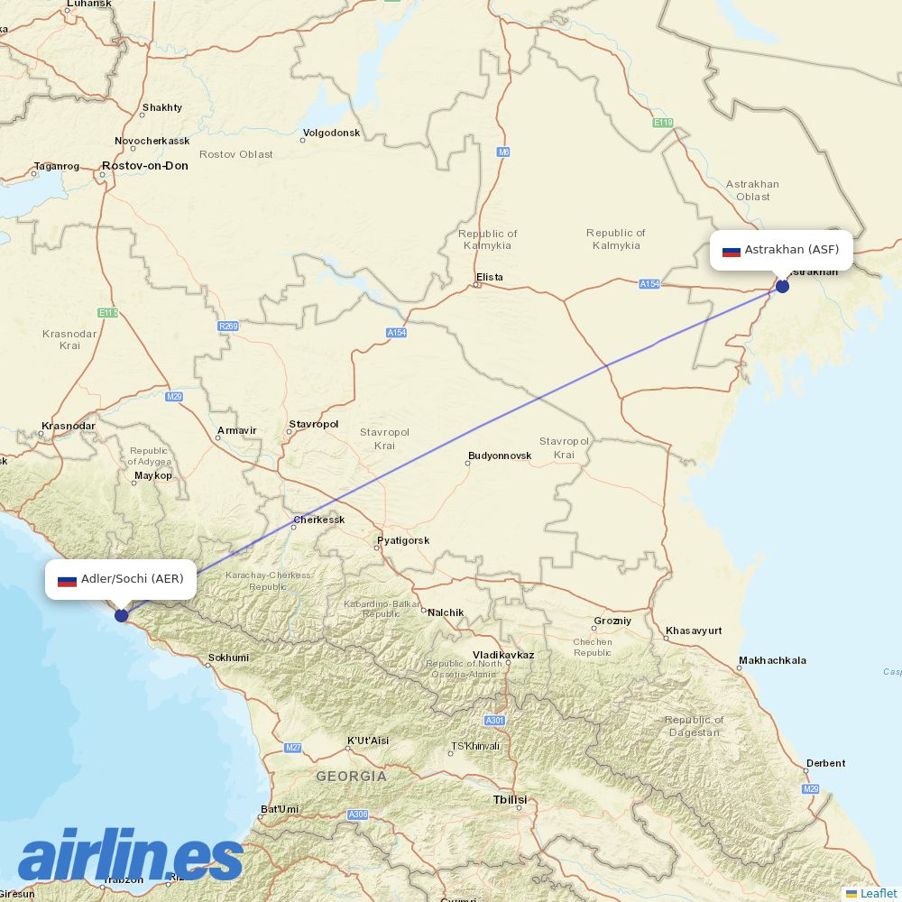 Azimuth at ASF route map