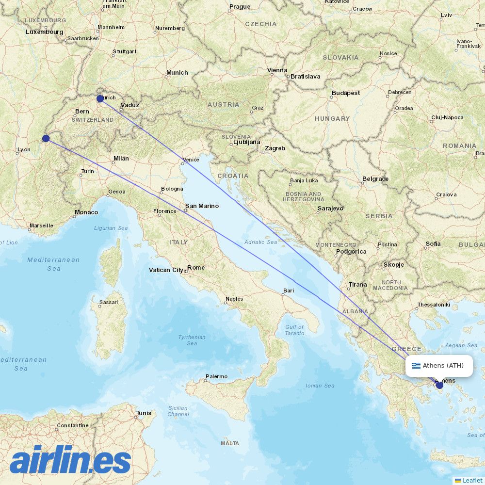 SWISS at ATH route map