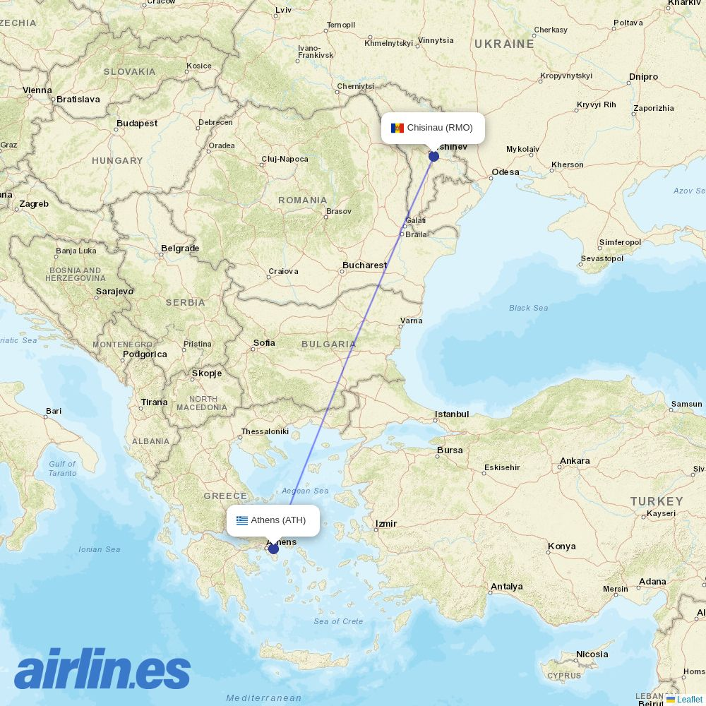 Karinou Airlines at ATH route map
