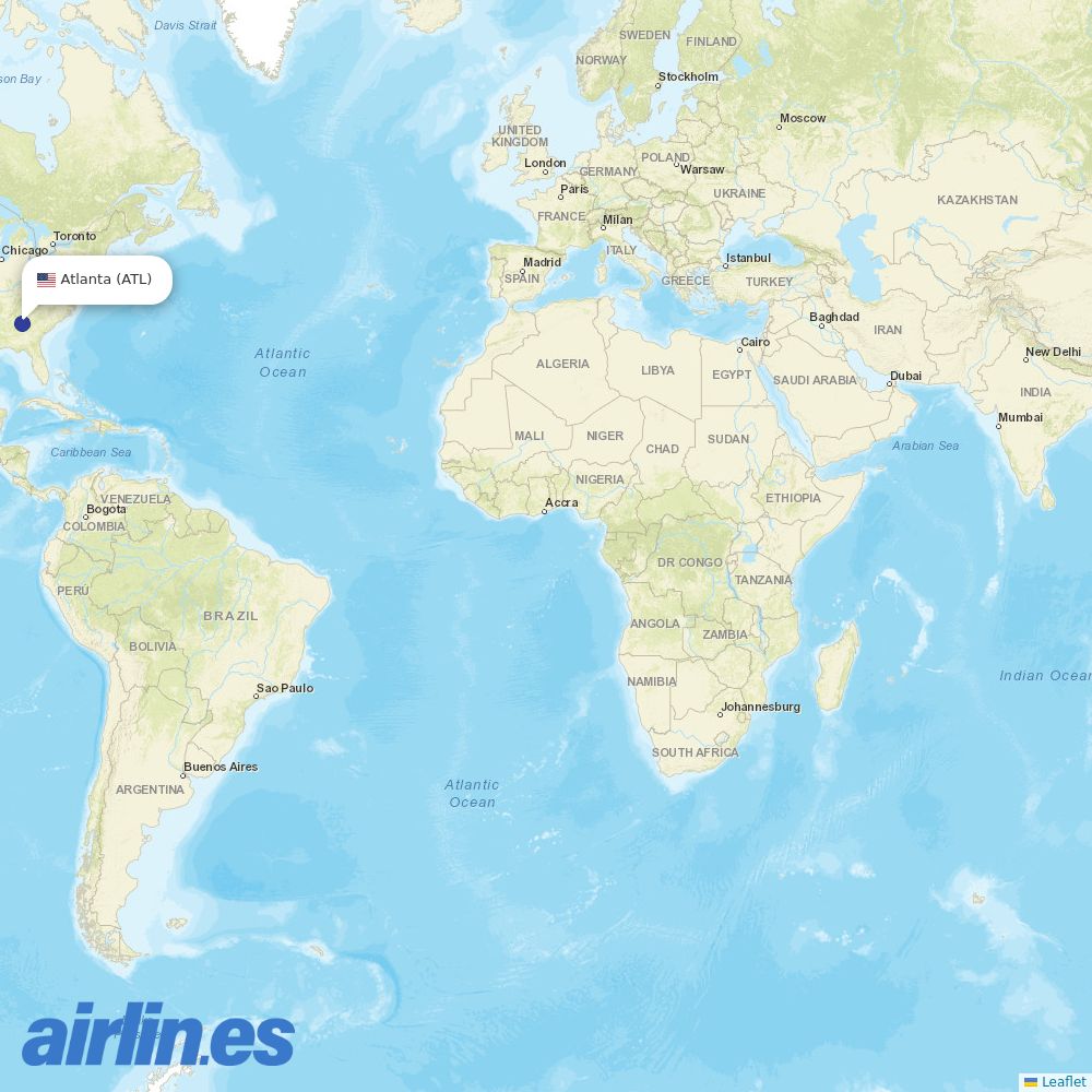 Southern Airways Express from Hartsfield–Jackson Atlanta International Airport destination map