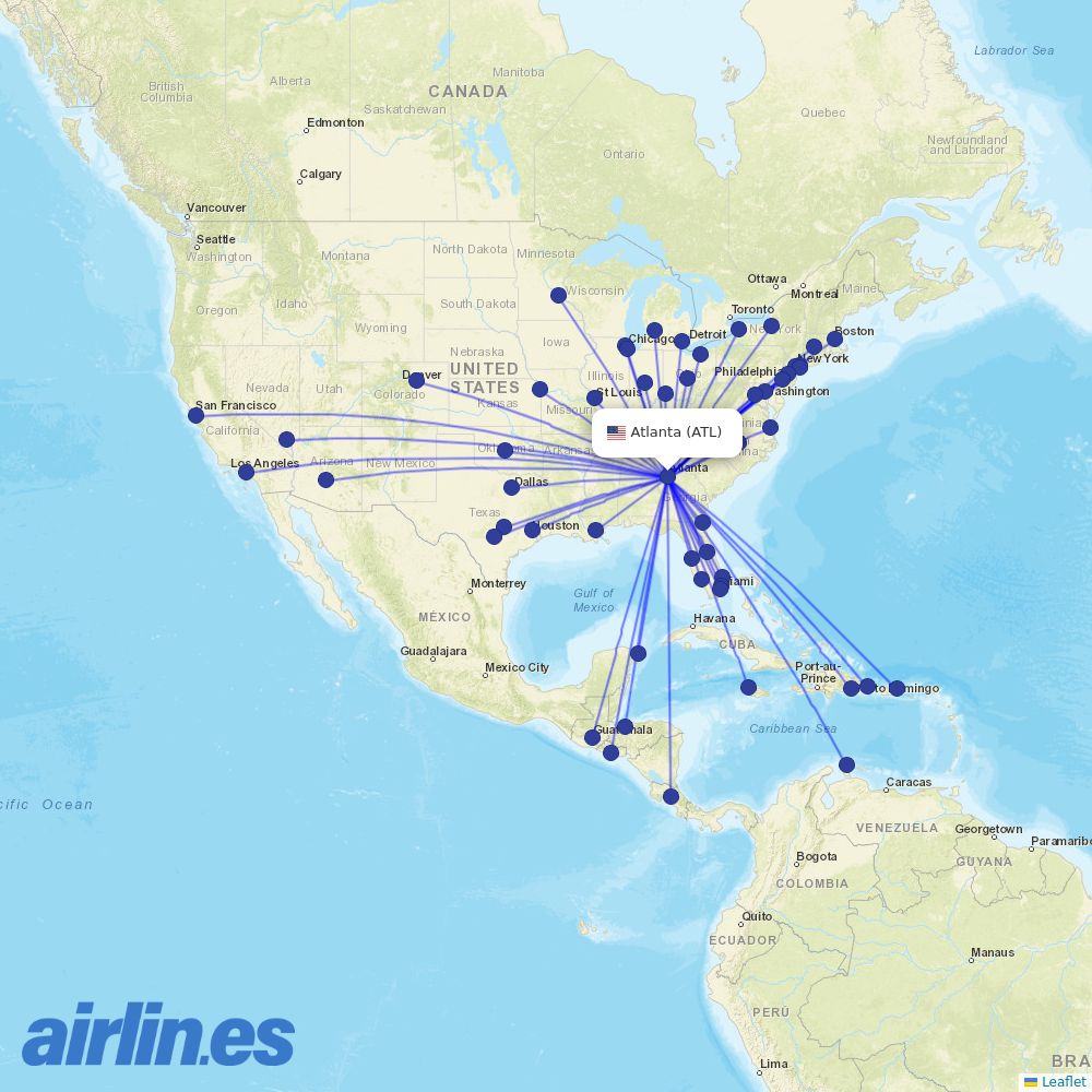Frontier at ATL route map