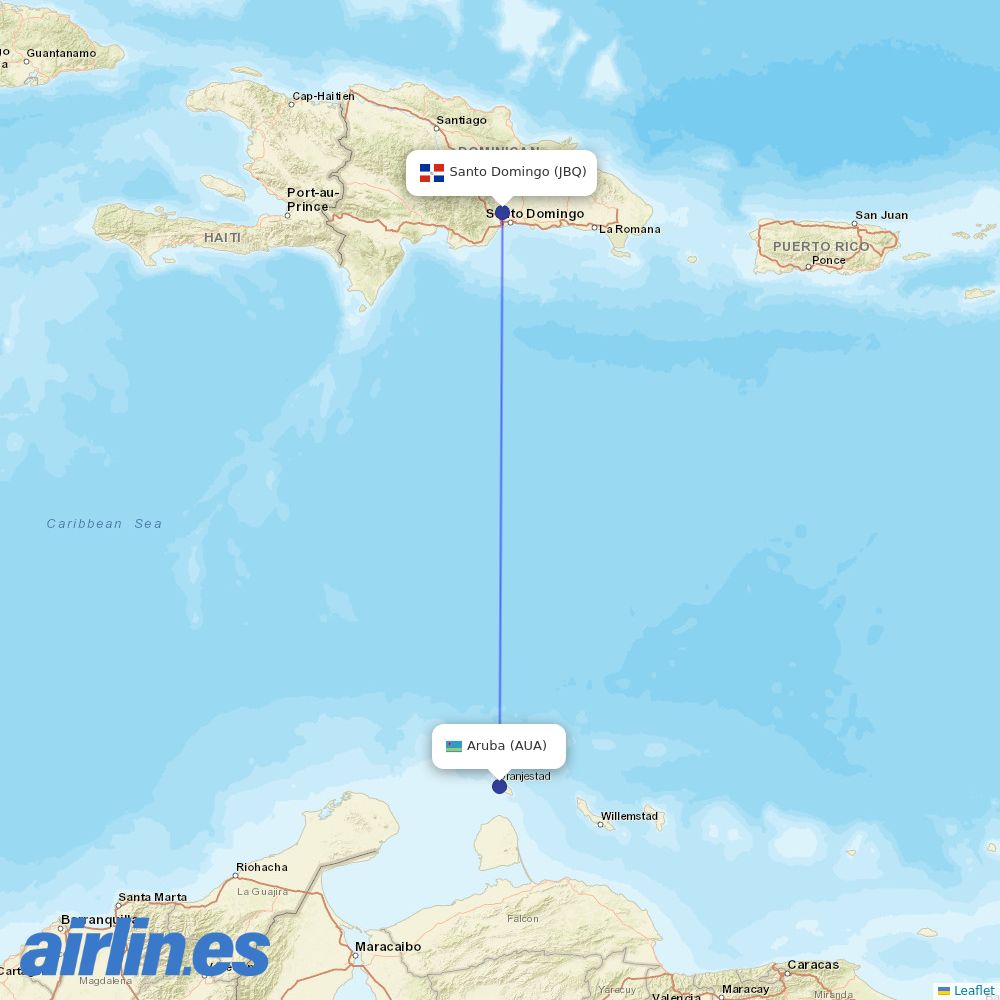 Air Century at AUA route map