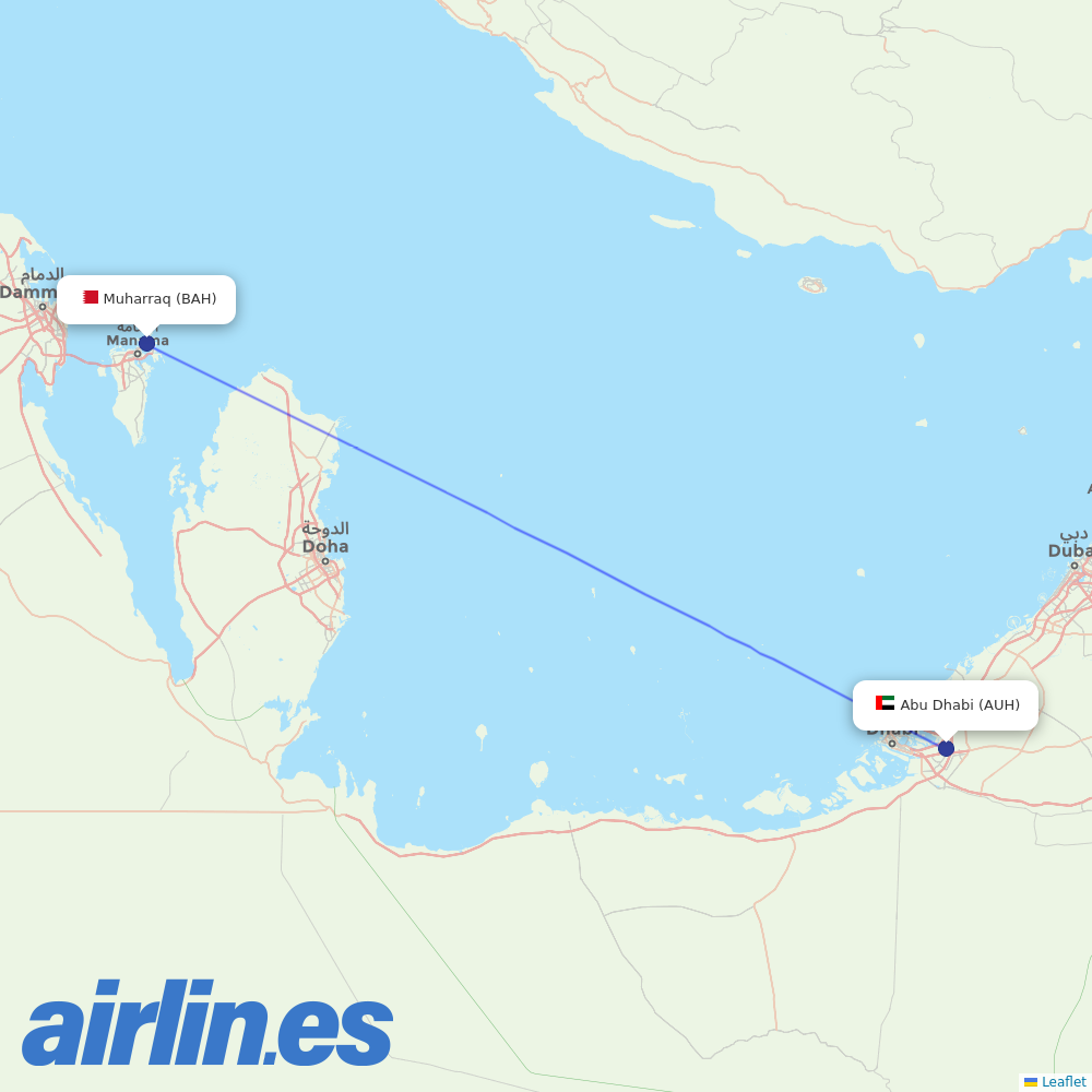 Gulf Air at AUH route map