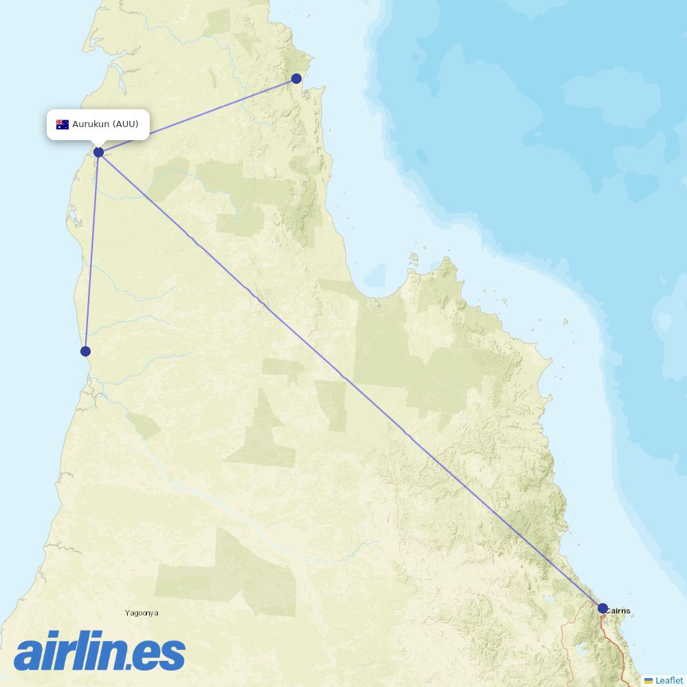 Skytrans at AUU route map