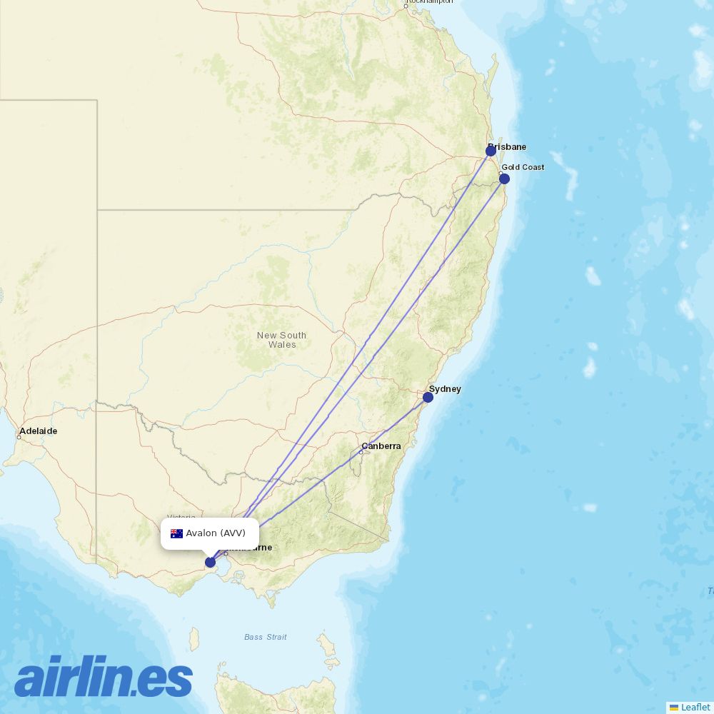 Jetstar at AVV route map