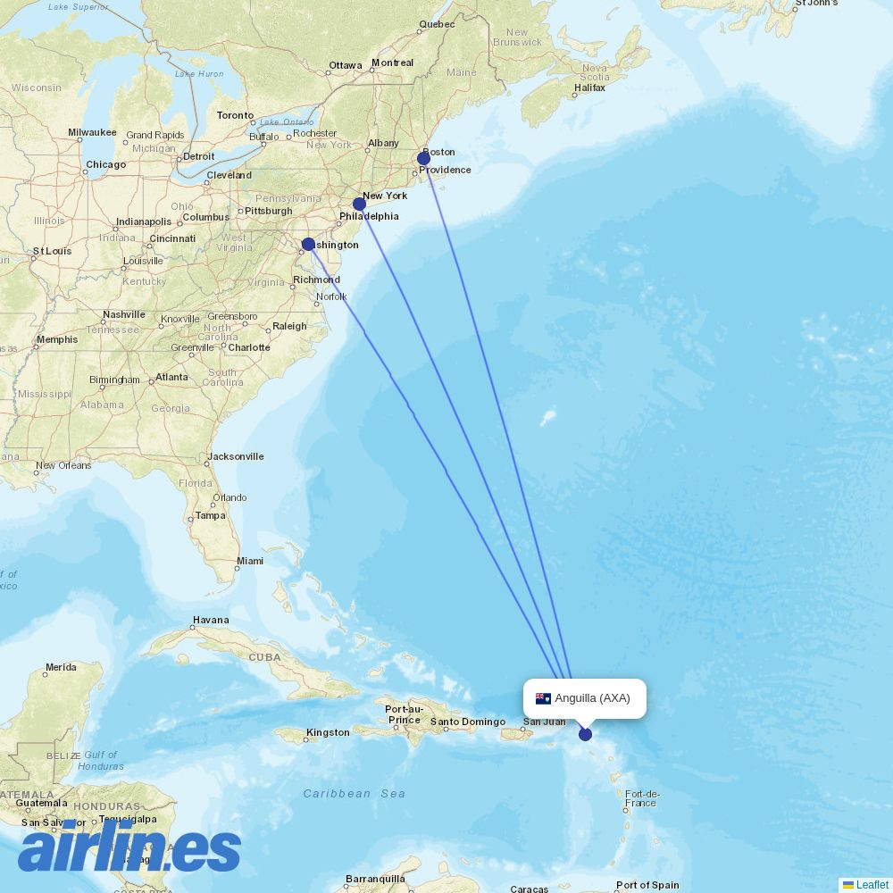 BermudAir from Wallblake destination map