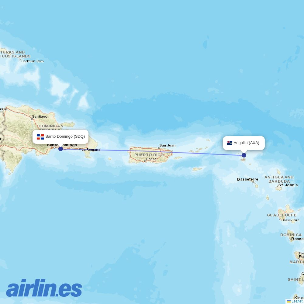 SKYhigh Dominicana at AXA route map
