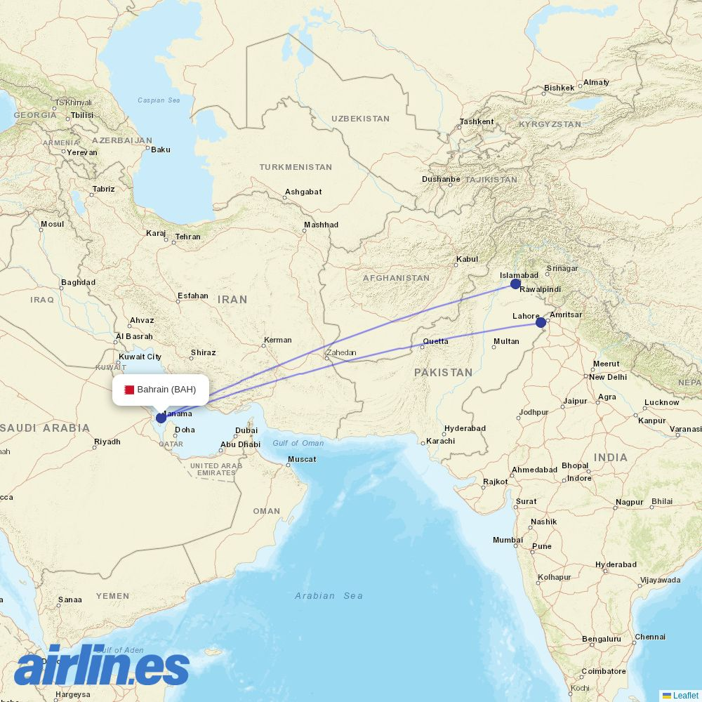 FJ at BAH route map