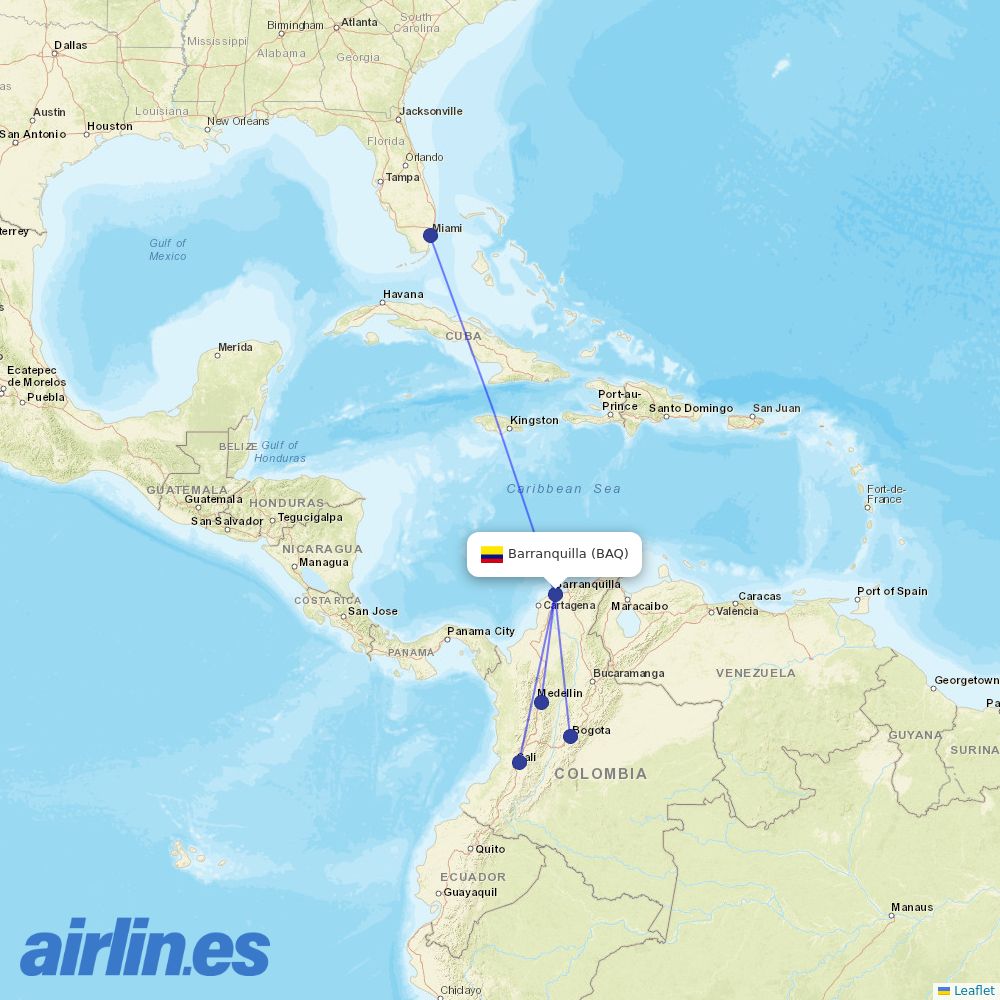 AVIANCA at BAQ route map