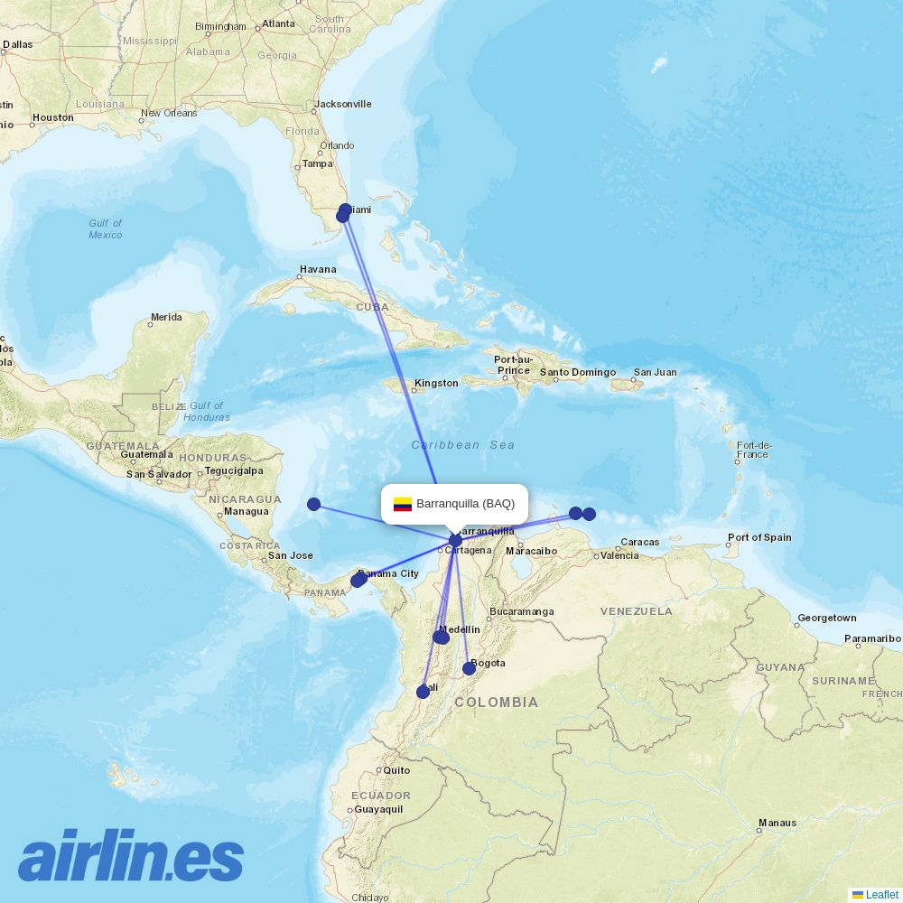 JetSMART from Ernesto Cortissoz destination map